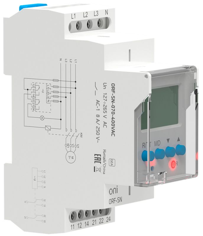 Реле контроля фаз ORF-SN 3 фазы 2NO/NC 70-400В